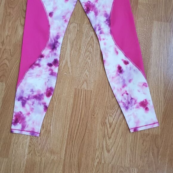 NEW! Good American 'Trippy' Tie Dye Seamed Leggings - size 1 (Small) in Pink - Picture 7 of 13